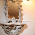 Italian Vintage and very unique Mirror with console, from early XX century