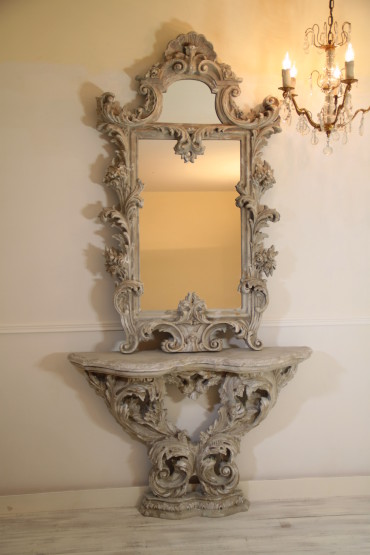 Italian Vintage and very unique Mirror with console, from early XX century
