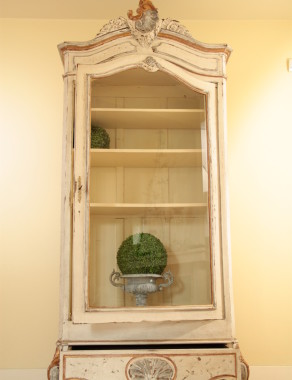 French Louis XV Walnut Display Armoire