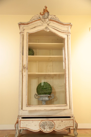French Louis XV Walnut Display Armoire