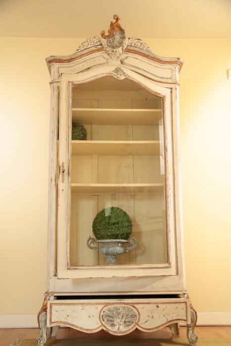 French Louis XV Walnut Display Armoire
