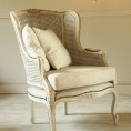 Vintage French Louis XV Style Armchair with cane back and sides