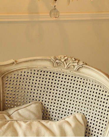 Vintage French Louis XV Style Armchair with cane back and sides